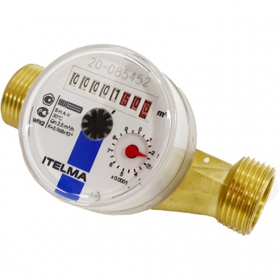 ITELMA WFK24.E130-0-R-L-10-IP54 счетчик холодной воды (Ду=20мм, L=130мм, Qном=2,5 м3/ч, импульсный выход ГЕРКОН)