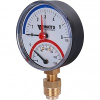 Watts  F+R828 Термоманометр радиальный 6х1/2" DN 80 (0-6 бар)