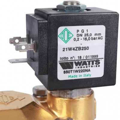 Watts 850T (850T1W220NA) Соленоидный клапан для систем водоснабжения 1 230 B Н.О.