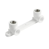 Pro Aqua PA280012P Pro Aqua d=25-1/2 PP-R Угольник двойной с креплением комбинированный ВР Белый