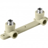 Pro Aqua PA280112PG Pro Aqua d=25-1/2 PP-R Угольник двойной с креплением комбинированный НР Серый