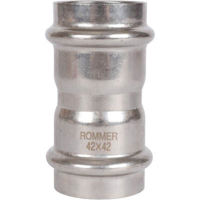 ROMMER RSS-0017-000042 Муфта равнопроходная, 42, из нержавеющей стали прессовой