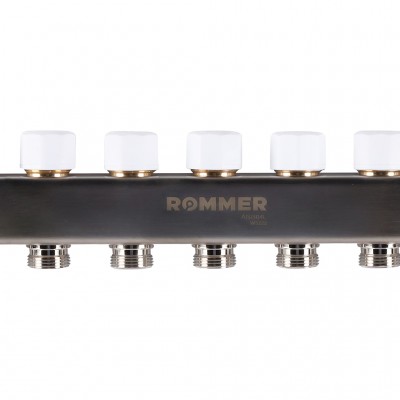 ROMMER RMS-1201-000012 ROMMER Коллектор из нержавеющей стали с расходомерами, с клапаном вып. воздуха и сливом 12 вых.