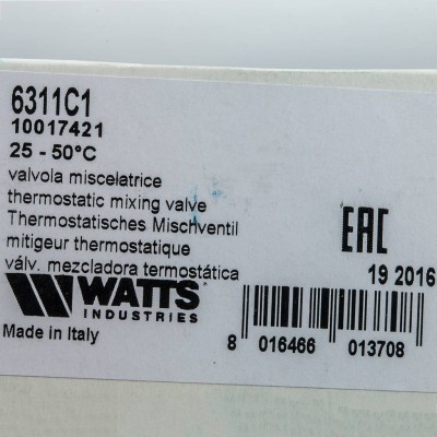 Watts Термостатический смеситель 1'' BH AQUAMIX (25-50*C)