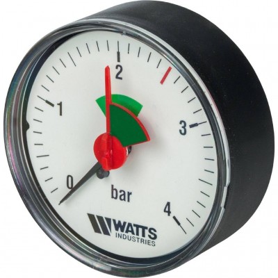 Watts  MHA 63/4x1/4" Watts Манометр аксиальный 63 мм, 0-4 бар.