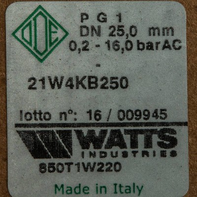 Watts 850Т (850Т1W220) Соленоидный клапан для систем водоснабжения 1 230V Н.З.