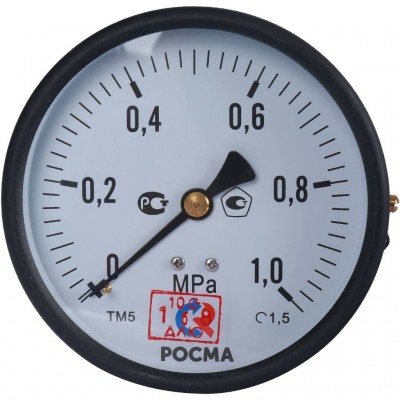 РОСМА ТМ-510Т.00(0-1МРа)G1/2.150С.1,5 МАНОМЕТР 100 мм, ТИП- ТМ-510Т, G1/2 (сзади), 0-1MPa, кл.1,5