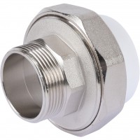 Политэк Политэк White fittings 50х1 1/2  Муфта разъемная с наружной резьбой для полипропиленовых труб под сварку (цвет белый)