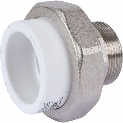 Политэк Политэк White fittings 50х1 1/2 Муфта разъемная с наружной резьбой для полипропиленовых труб под сварку (цвет белый)