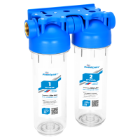 АБФ-2 1/2, АКВАБРАЙТ Двухступенчатый магистральный фильтр АКВАБРАЙТ стандарт SLIM LINE.Прозрачные корпуса.Раб.давл.от 2 до 6 атм.Подкл. латунная в АБФ-2 1/2, АКВАБРАЙТ Двухступенчатый магистральный фильтр АКВАБРАЙТ стандарт SLIM LINE.Прозрачные корпуса.Раб.давл.от 2 до 6 атм.Подкл. латунная в