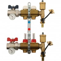 TIEMME 1х3/4 ЕК Коллектор в сборе с расходомерами на 2 выхода TIEMME 1х3/4 ЕК Коллектор в сборе с расходомерами на 2 выхода