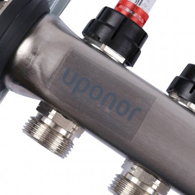 Uponor Smart S коллектор с расходомерами стальной, ВЫХОДЫ 5X3/4 ЕВРОКОНУС