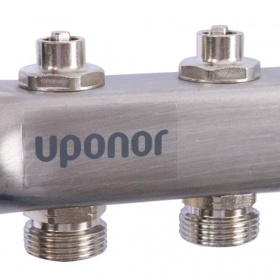 Uponor Smart S коллектор с клапанами стальной, выходы 3X3/4 евроконус