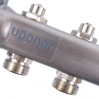 Uponor Smart S коллектор с клапанами стальной, выходы 11X3/4 евроконус