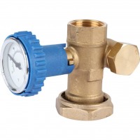 BARBERI Шаровой перехватывающий клапан с встроенным термометром 0-120 °C (синяя ручка) BARBERI Шаровой перехватывающий клапан с встроенным термометром 0-120 °C (синяя ручка)