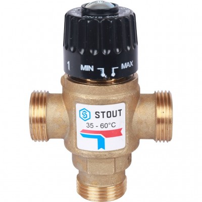 STOUT Термостатический смесительный клапан для систем отопления и ГВС 3/4 резьба