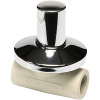 Ekoplastik  ППР вентиль проходной под штукатурку с метал. крышкой 25