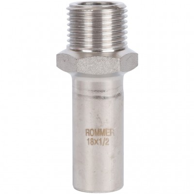 ROMMER RSS-0024-001812 Вставка переходная НПр-НР, 18х1/2, из нержавеющей стали прессовой