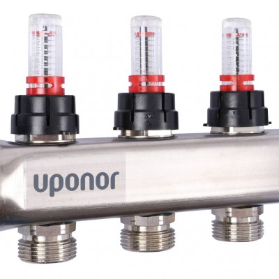 Uponor Smart S коллектор с расходомерами стальной, выходы 4X3/4 евроконус