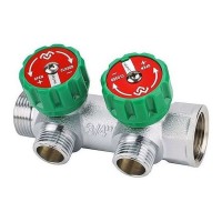 Коллектор регулирующий VARMEGA 3/4" 2 х 1/2" хромированный VM14602 Коллектор регулирующий VARMEGA 3/4" 2 х 1/2" хромированный VM14602