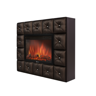 Каминокомплект: Очаг Electrolux EFP/P-3020LS с порталом Firelight Crystal 30 тёмная экокожа