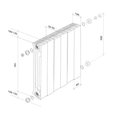 Радиатор Royal Thermo PianoForte 500 Bianco Traffico - 4 секц.