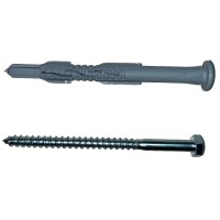 Дюбель фасадный нейлон 10х100 с бортом + Саморез DIN 571 8x100 оц (упак_50шт.) Дюбель фасадный нейлон 10х100 с бортом + Саморез DIN 571 8x100 оц (упак_50шт.)