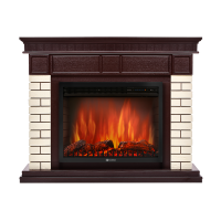 Портал Firelight Bricks 25U (угловой) камень бежевый, шпон темный дуб