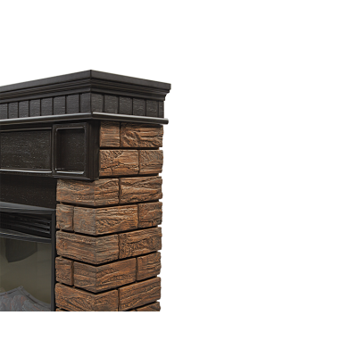 Портал Firelight Bricks Wood 25 камень темный, шпон венге