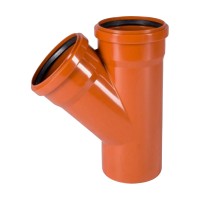 Тройник VALFEX 45гр. 110-110 нар. канализ. (18), рыжий