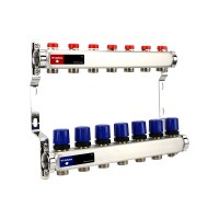 Группа коллекторная для отопления VARMEGA VM15507 ВР 1", на 7 контуров 3/4" EK, нерж. сталь Группа коллекторная для отопления VARMEGA VM15507 ВР 1", на 7 контуров 3/4" EK, нерж. сталь