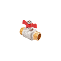 Кран шаровой латунный Ду 15 PN40 нр-нр, бабочка Кран шаровой латунный Ду 15 PN40 нр-нр, бабочка