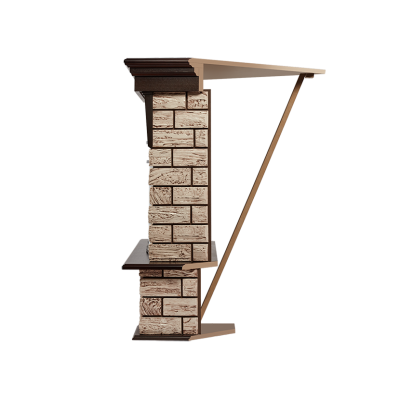 Портал Firelight Forte Wood 30U (угловой) камень коричневый, шпон темный дуб