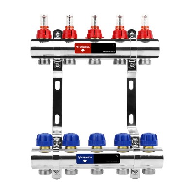 Группа коллекторная VARMEGA с расходомерами ВР 1" 5 х 3/4" EK латунь VM15405