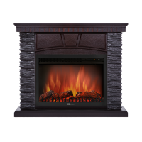 Портал Firelight Porto 25U (угловой) камень черный, шпон венге