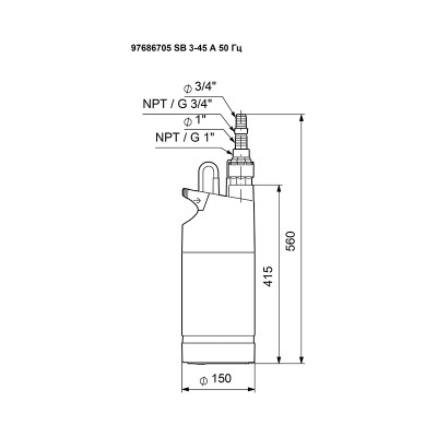 Насос колодезный Grundfos SB 3-45 A