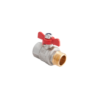 Кран шаровой латунный Ду 25 PN40 вн-нр, бабочка Кран шаровой латунный Ду 25 PN40 вн-нр, бабочка